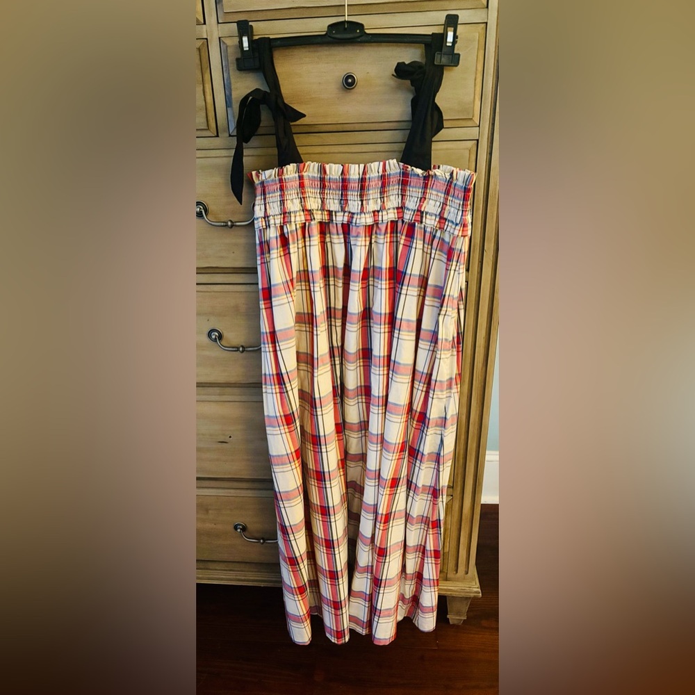 Plaid Women's Dress with Black Straps